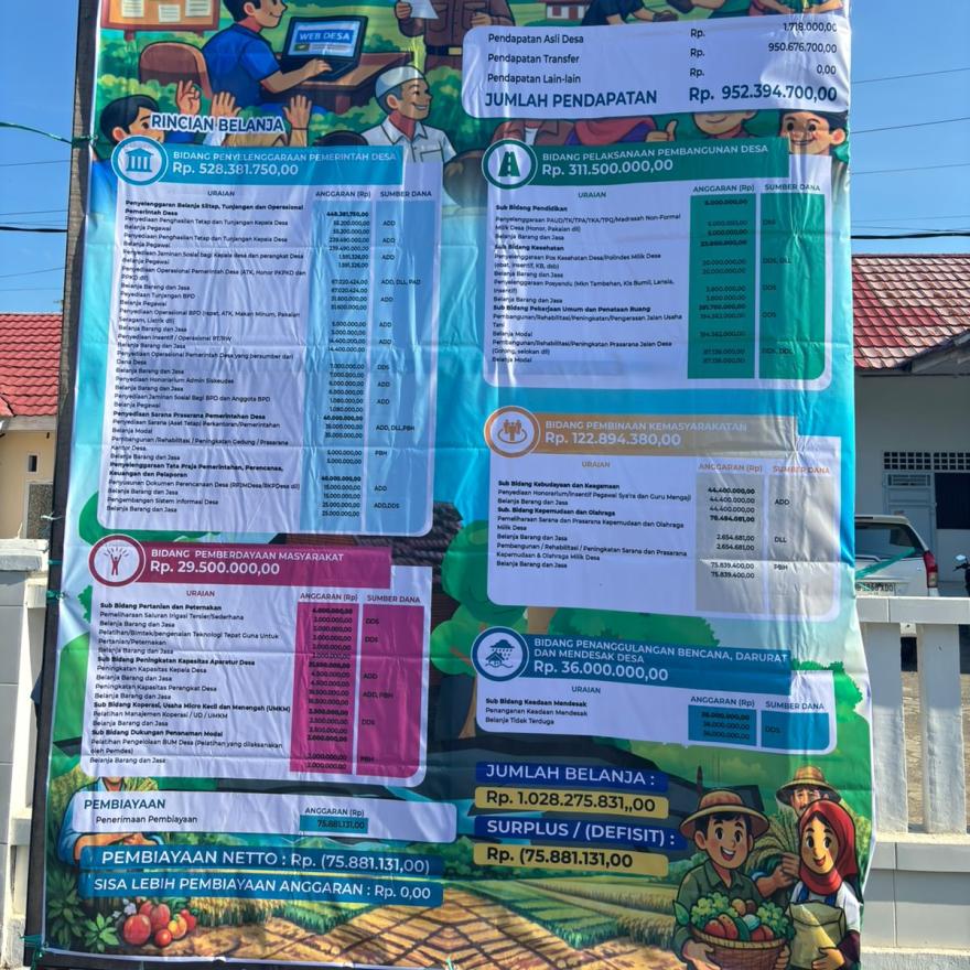 Transparansi Tanpa Batas: Pemdes Wele Publikasikan Rincian APBDes 2026 Lewat Baliho Raksasa